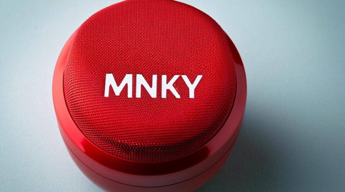 Red AI voice assistant with MNKY letters on it 69609