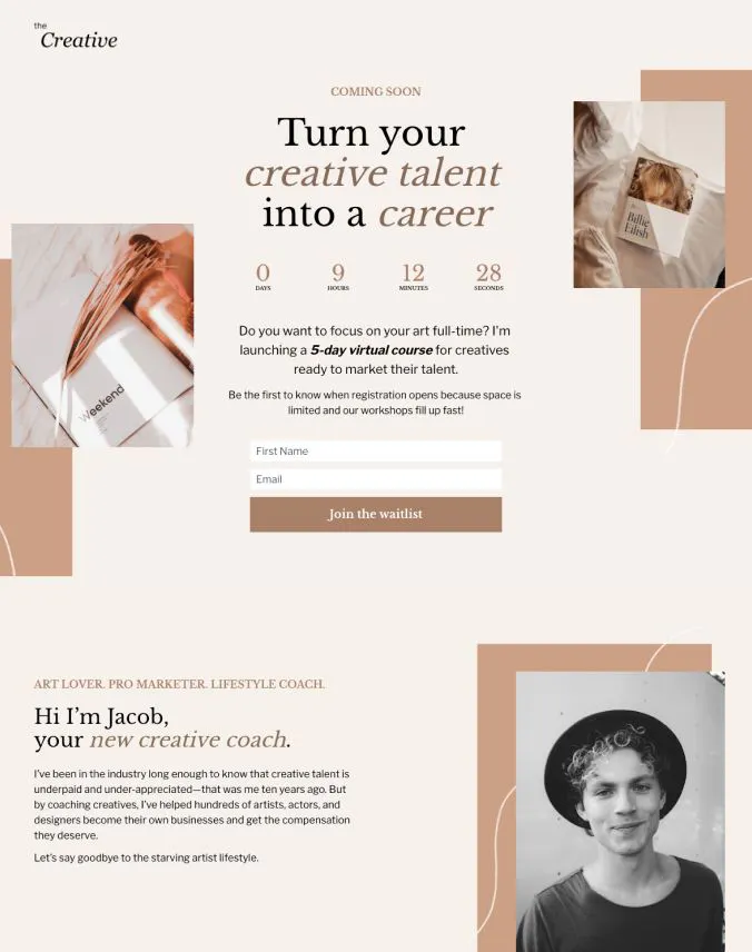 a landing page designed by MNKY.agency