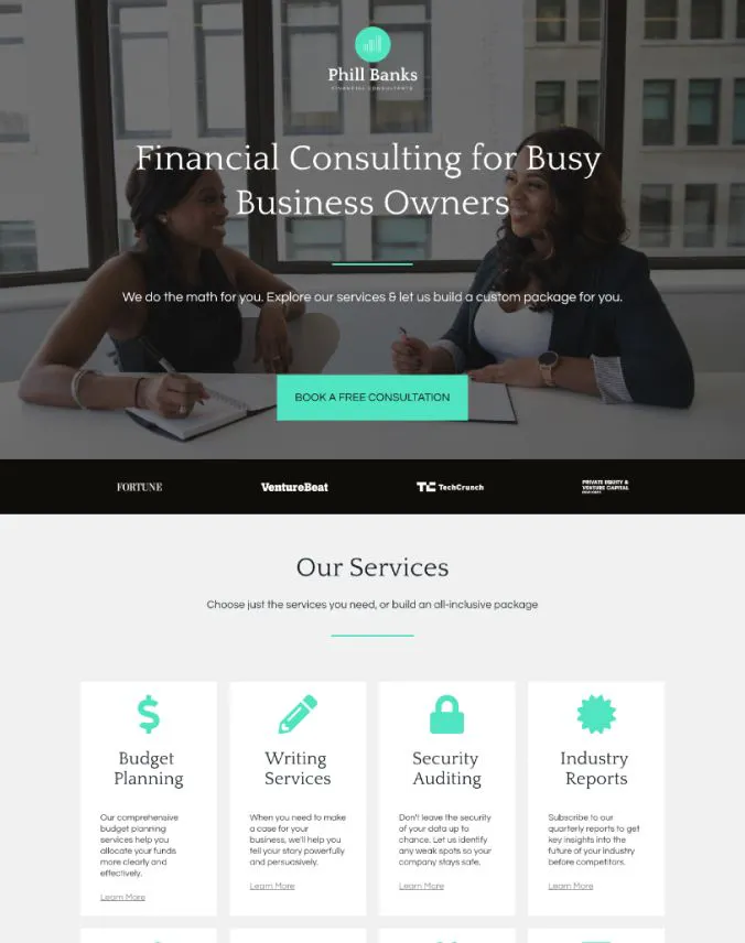 a landing page designed by MNKY.agency landing page design agency