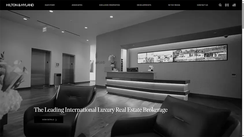 Screenshot of Hilton & Highland Website, an example of an optimized Google SGE Website Layout by MNKY.agency