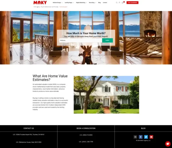 Real Estate Home Valuation Seller Lead Landing Page by MNKY.agency