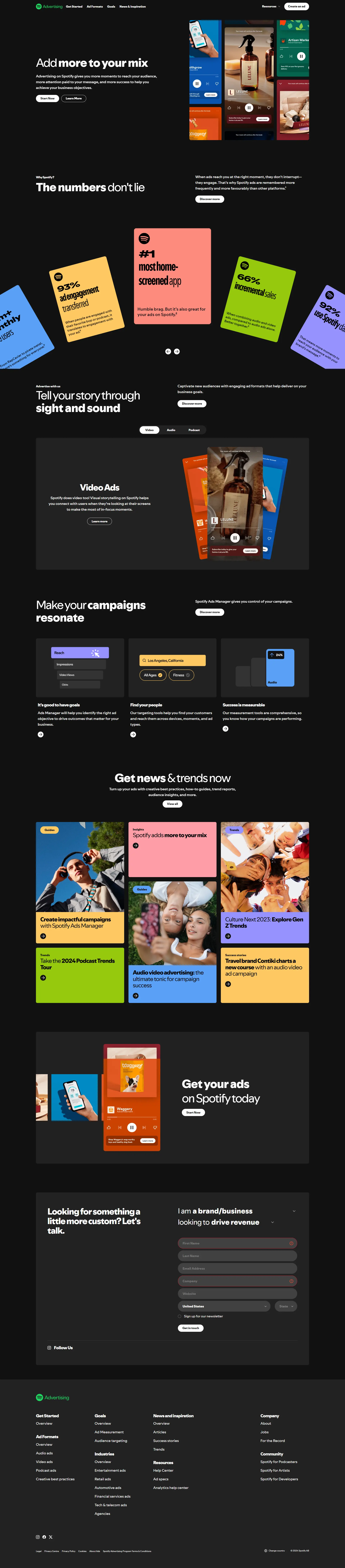 Spotify Landing Page Design MNKY.agency Screenshot