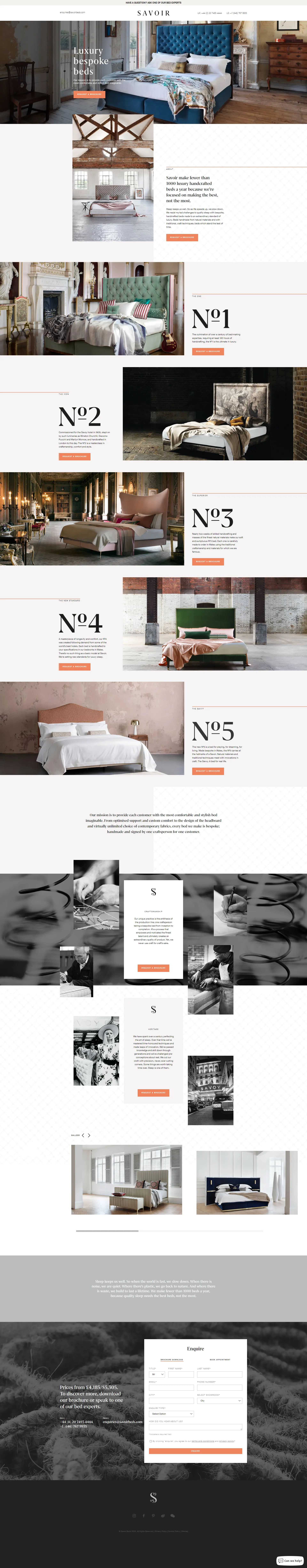 Savoir Beds Landing Page Screenshot Desktop MNKY.agency Landing Page Design Agency